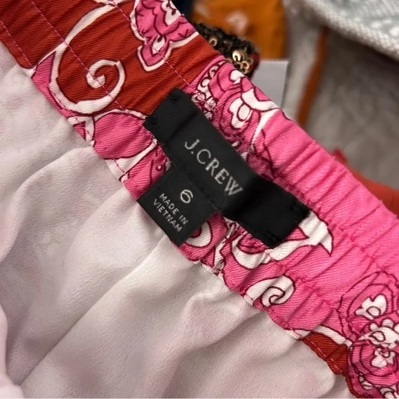 J.Crew Relaxed Wide Leg Pants in Pink Vintage Paisley - Picture 9 of 9